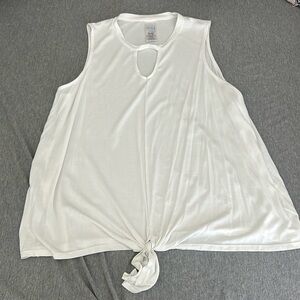White knotted tank top